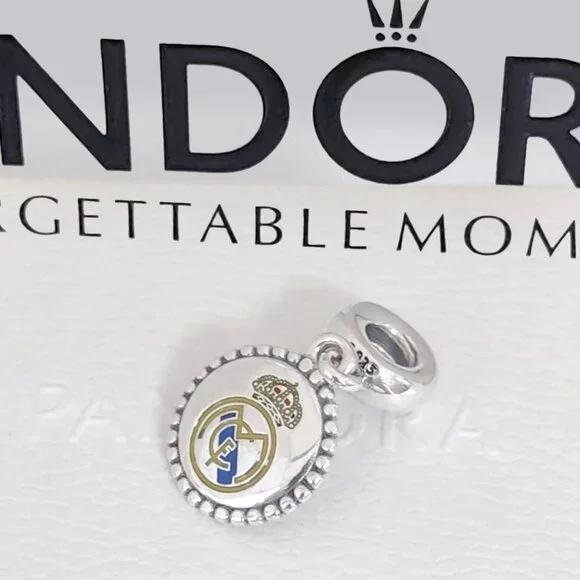 Pandora Real Madrid CF Dangle Madrid Soccer Futbol Charm S925 Silver with  box